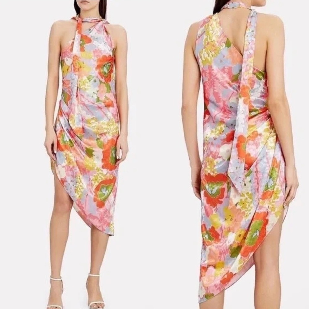 RONNY KOBO Zoey Floral Asymmetrical Mini Dress Size Small